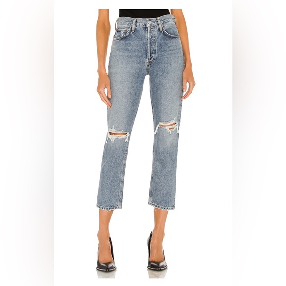 Agolde Riley High Rise Straight Crop - Picture 3 of 5